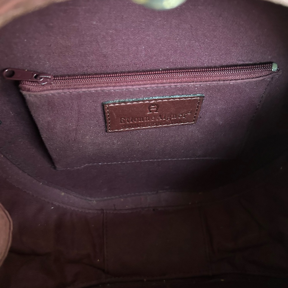 Etienne Aigner Tan and Brown Round Crossbody Bag Vintage - Picture 6 of 11